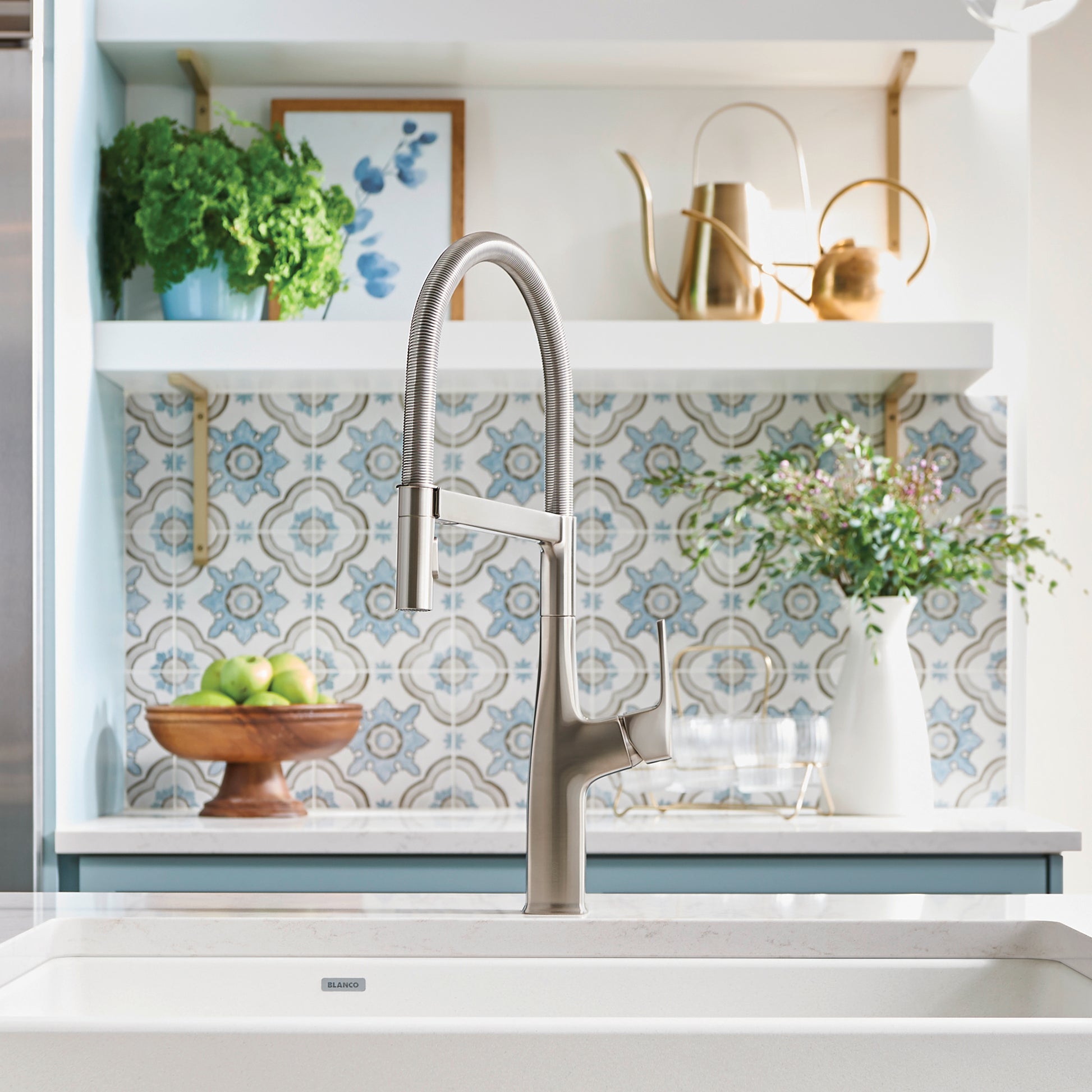 Pvd Steel - BLANCO Rivana Semi-Pro Pull-Down Dual-Spray Kitchen Faucet