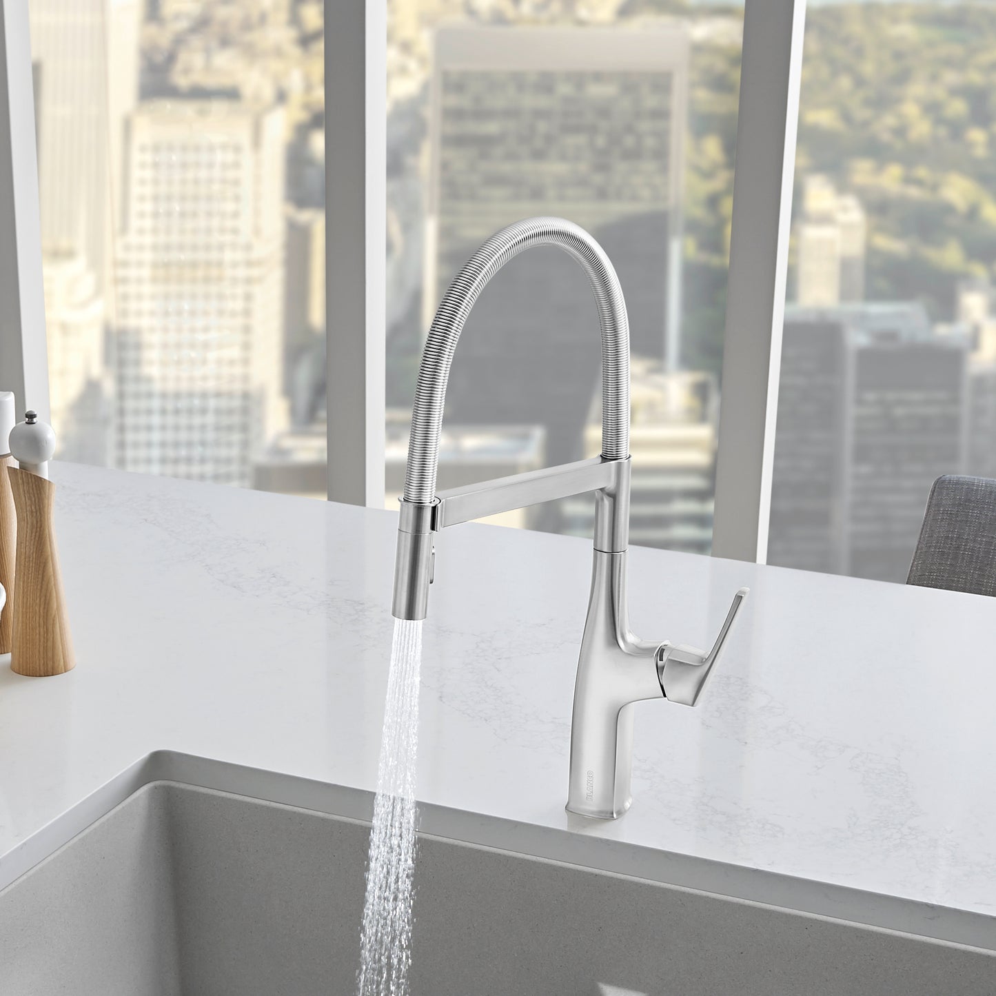 Pvd Steel - BLANCO Rivana Semi-Pro Pull-Down Dual-Spray Kitchen Faucet