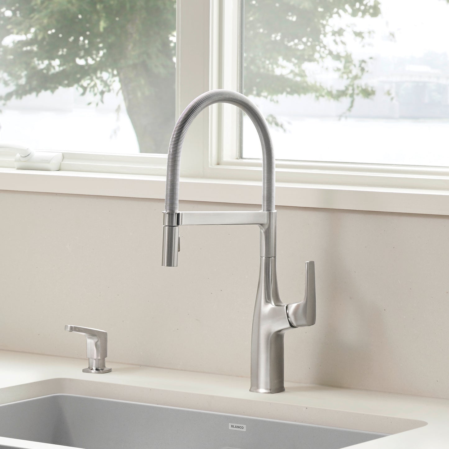 Pvd Steel - BLANCO Rivana Semi-Pro Pull-Down Dual-Spray Kitchen Faucet