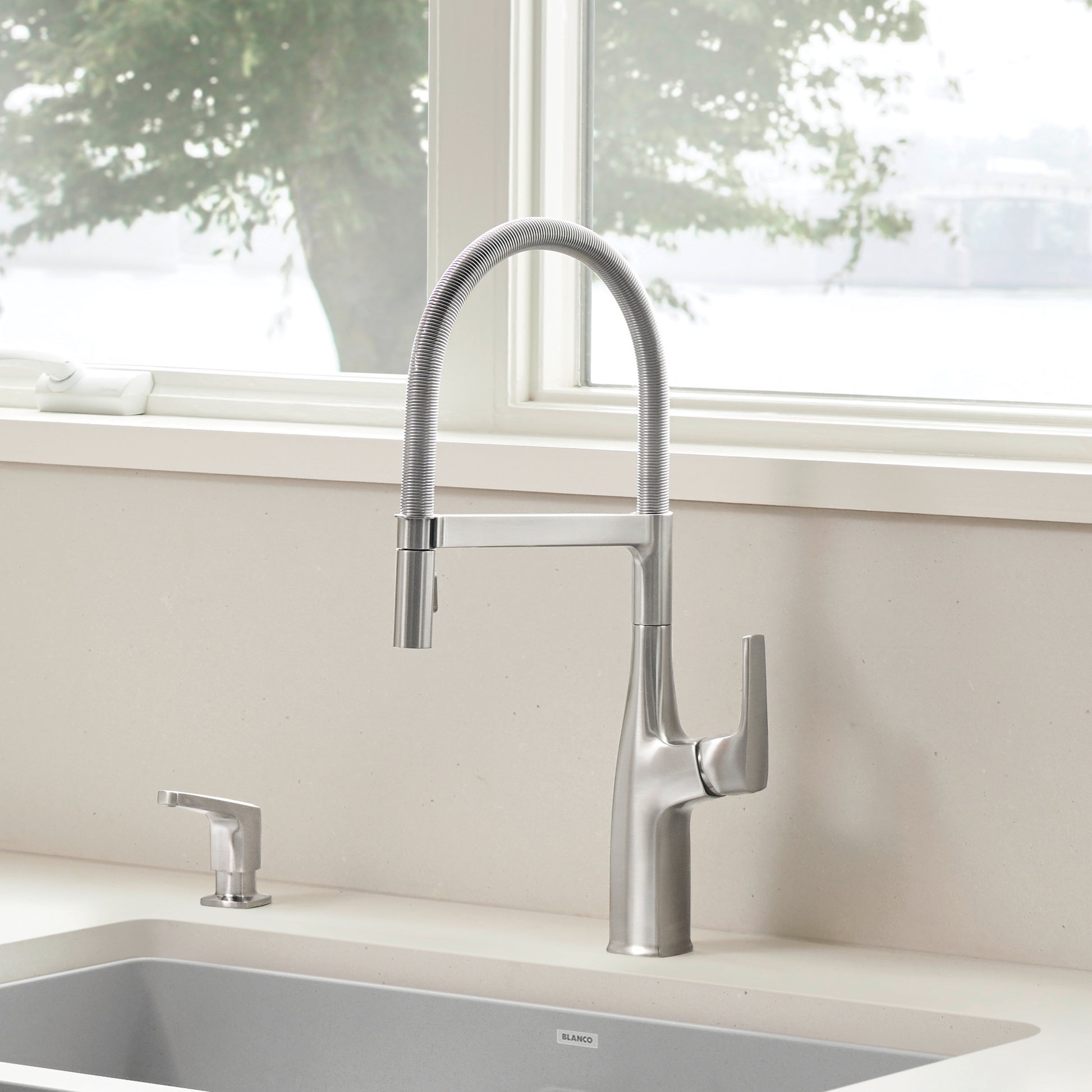 Pvd Steel - BLANCO Rivana Semi-Pro Pull-Down Dual-Spray Kitchen Faucet