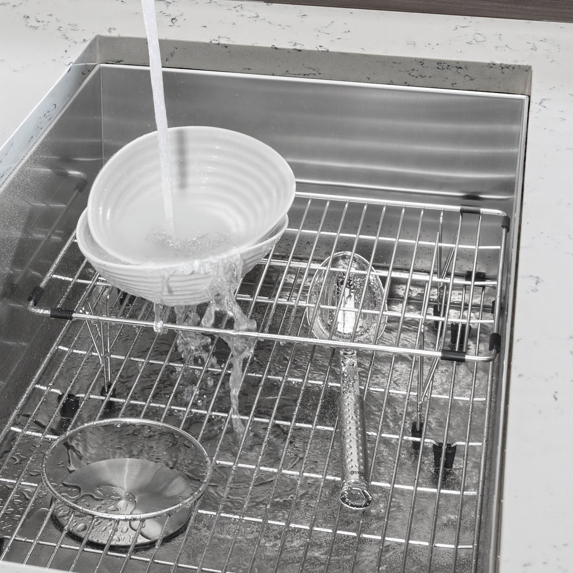 Stainless Steel - BLANCO Stainless Steel Elevated Sink Grid for Quatrus Ergon, Cerana 33" and Cuvee 32" Super Single Sinks