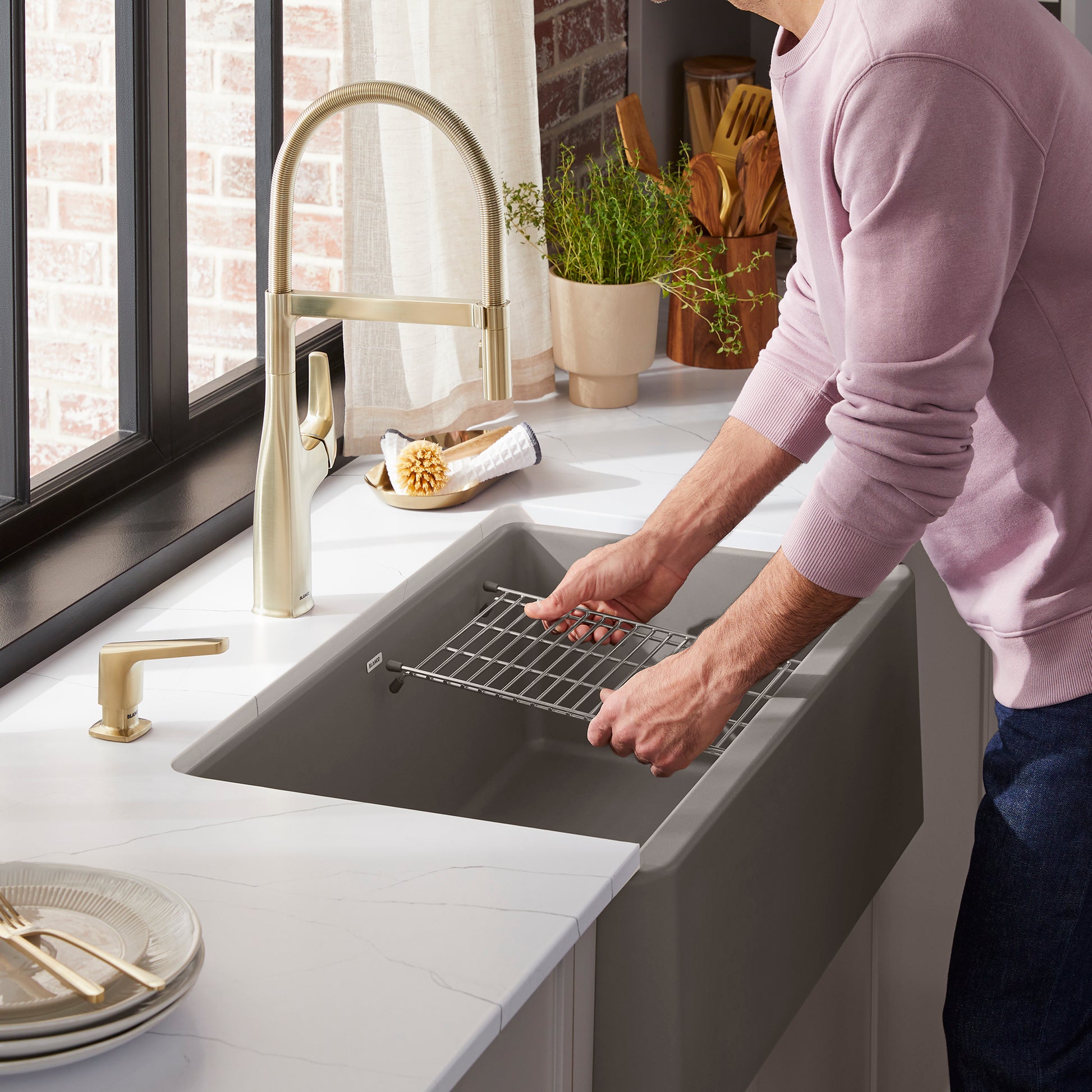Stainless Steel - BLANCO Stainless Steel Floating Sinks Grid for Ikon/Vintera 30" Sinks