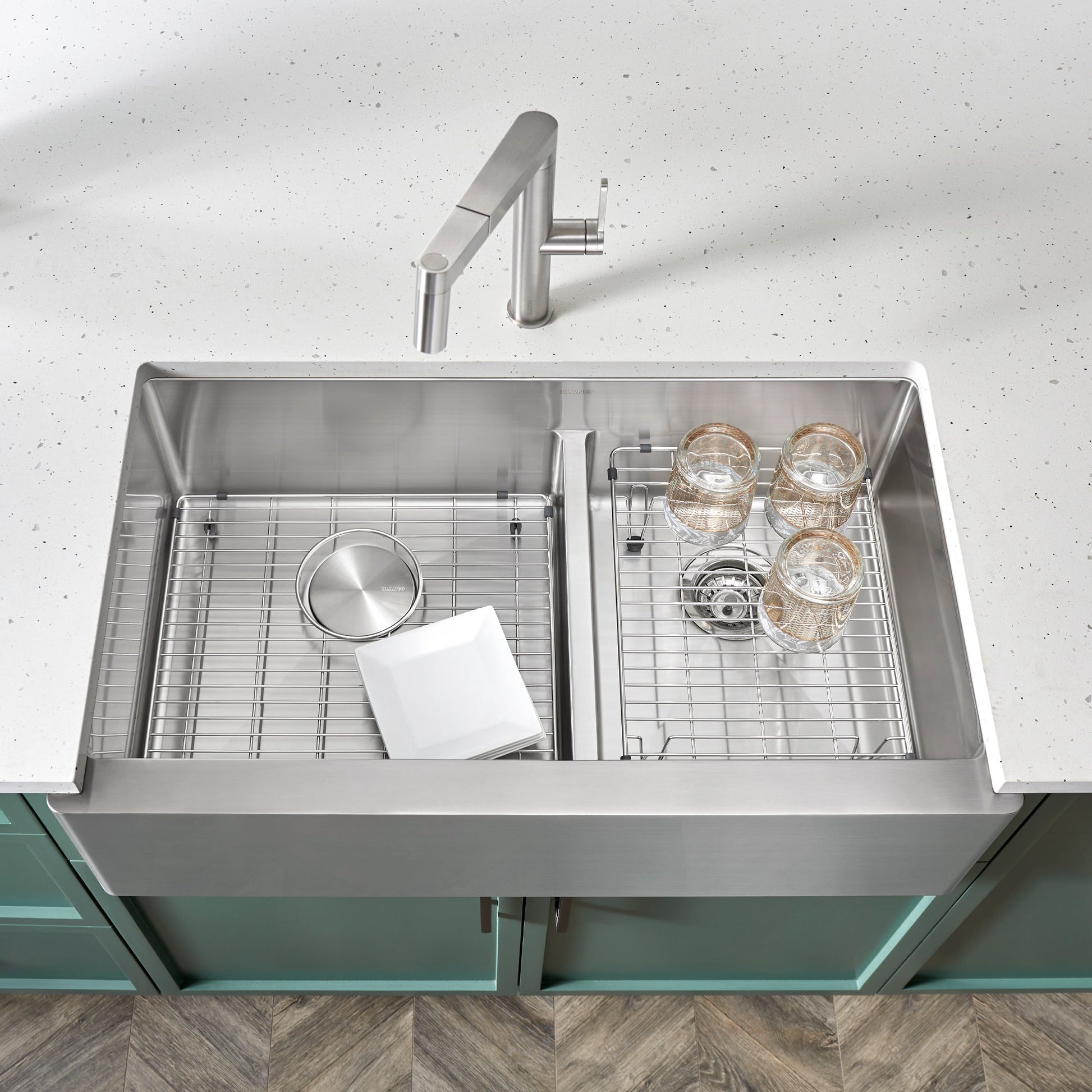 BLANCO Stainless Steel Sink Grid for Quatrus 60/40 Sink - Large Bowl