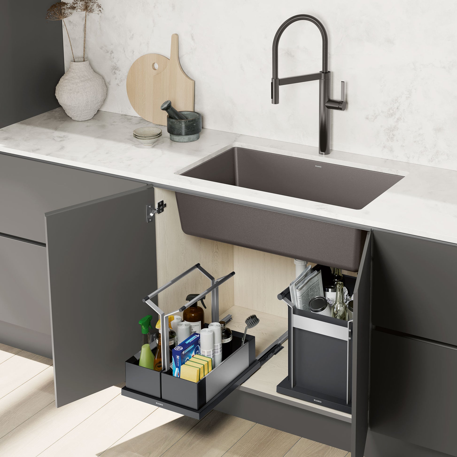 BLANCO Under Kitchen Sink Cabinet Storage Caddy - Double