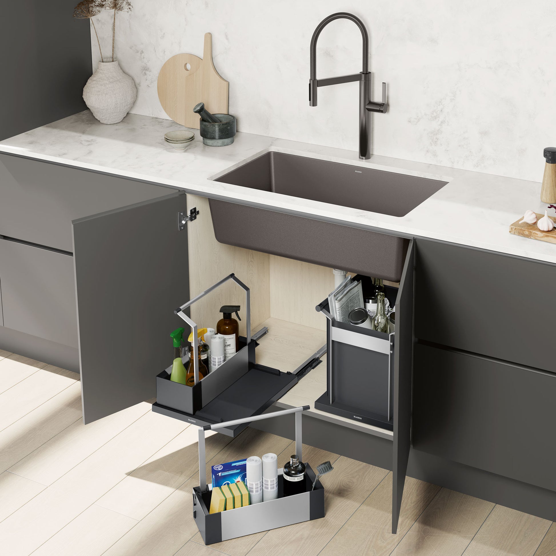 BLANCO Under Kitchen Sink Cabinet Storage Caddy - Double