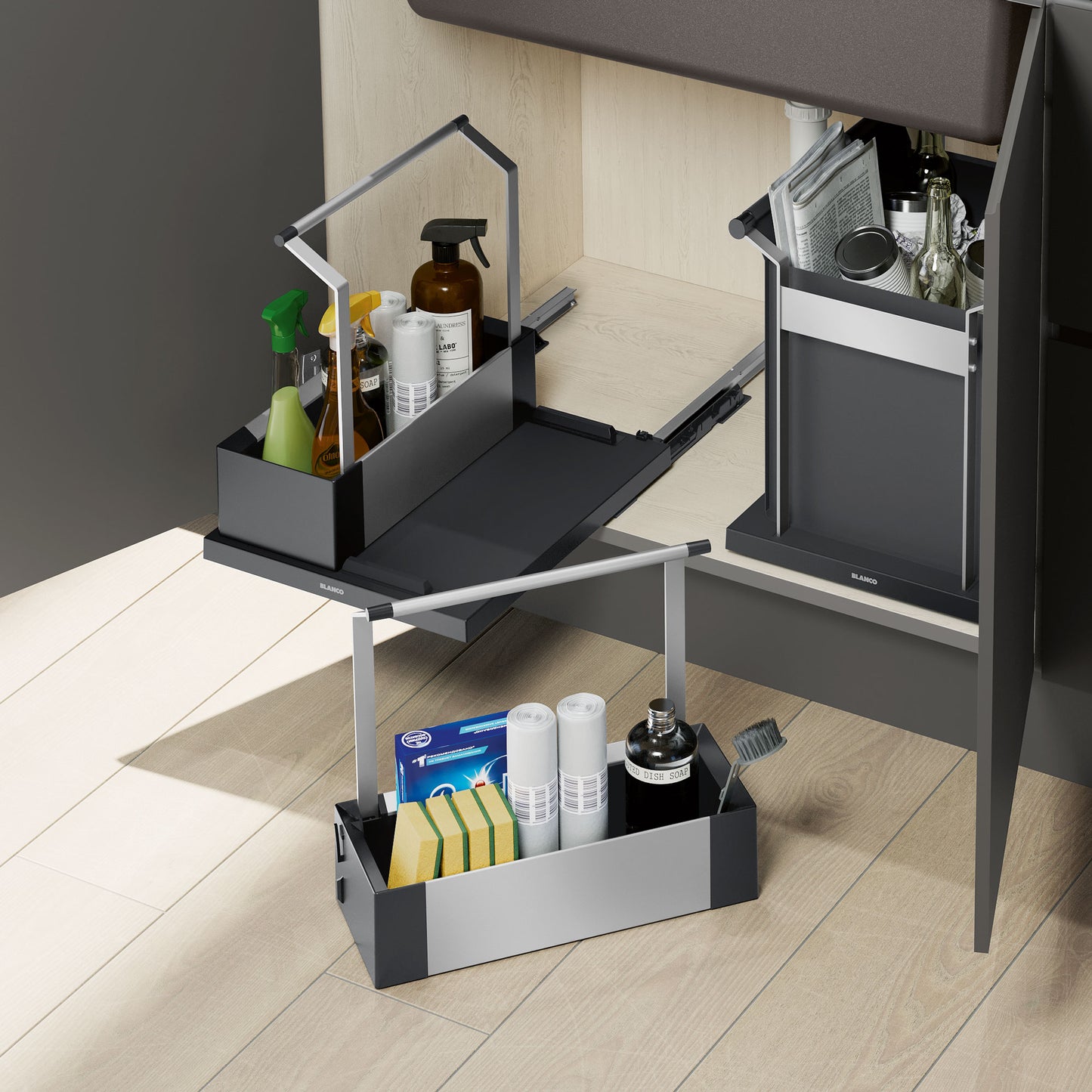 BLANCO Under Kitchen Sink Cabinet Storage Caddy - Double