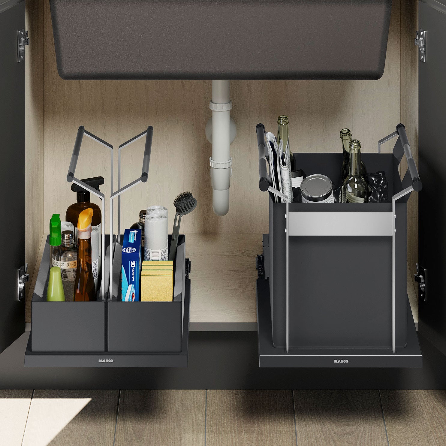 BLANCO Under Kitchen Sink Cabinet Storage Caddy - Double