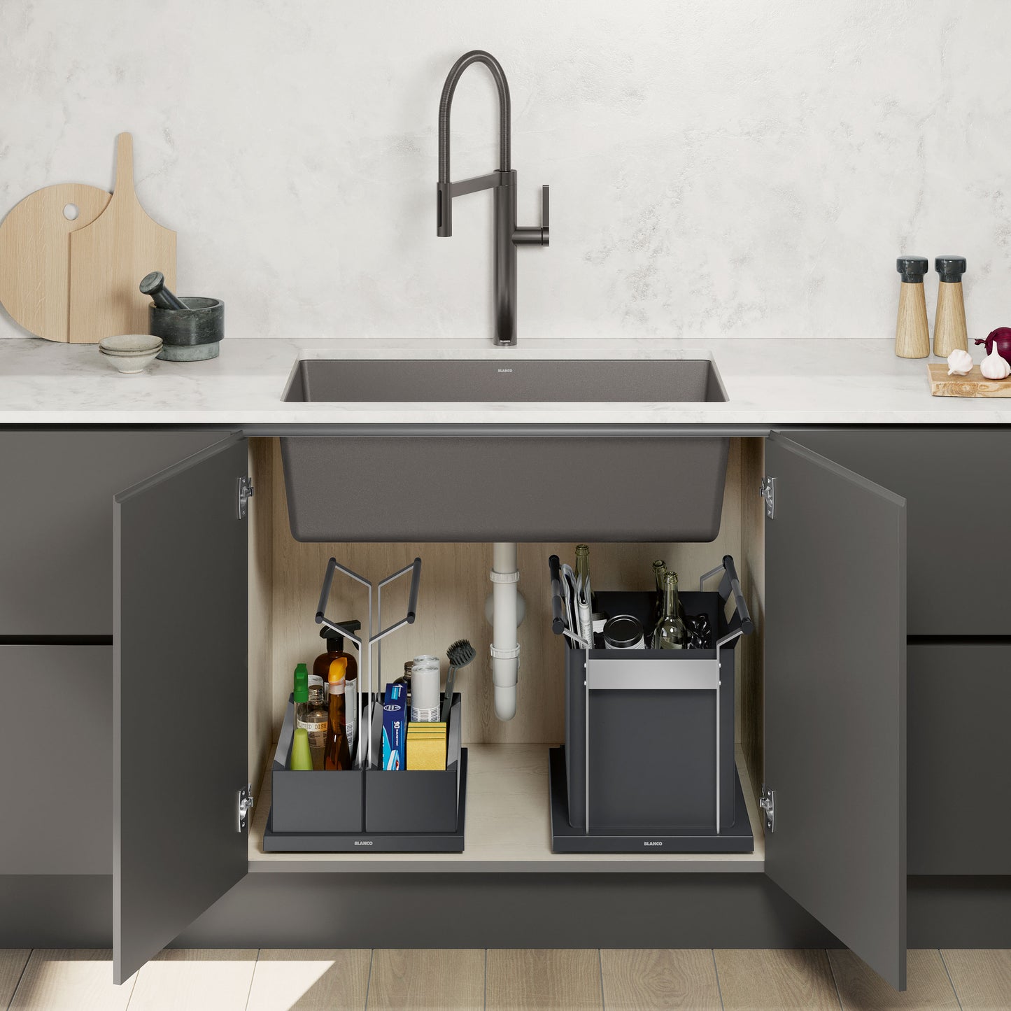 BLANCO Under Kitchen Sink Cabinet Storage Caddy - Double