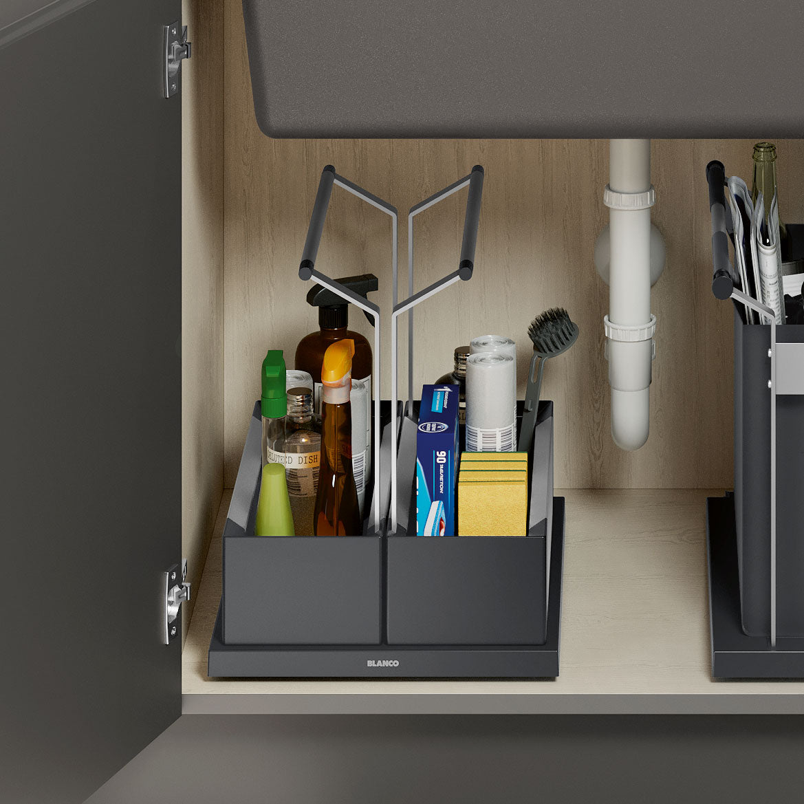 BLANCO Under Kitchen Sink Cabinet Storage Caddy - Double