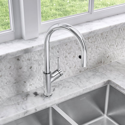 Chrome - BLANCO Urbena Pull-Down Dual-Spray Kitchen Faucet