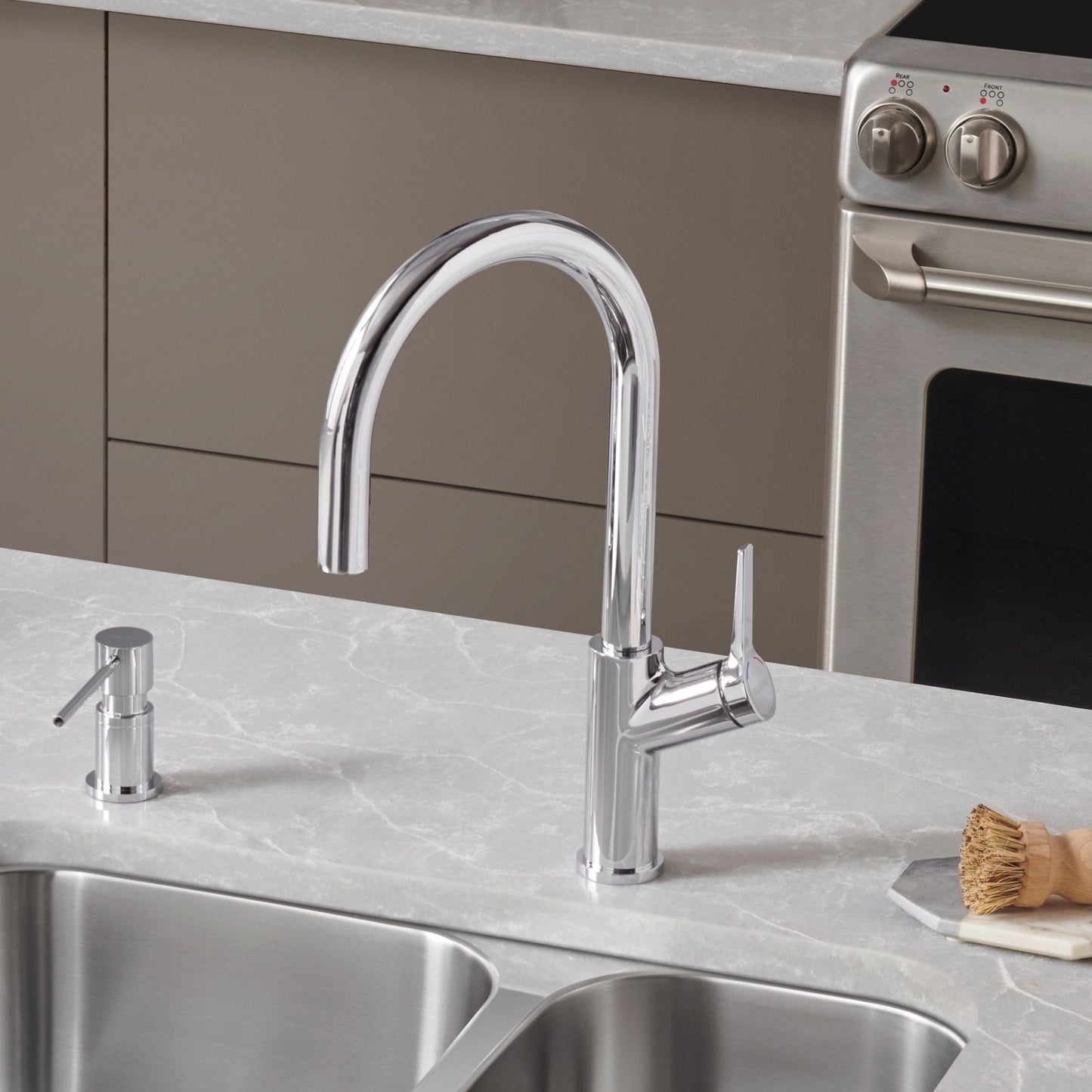 Chrome - BLANCO Urbena Pull-Down Dual-Spray Kitchen Faucet