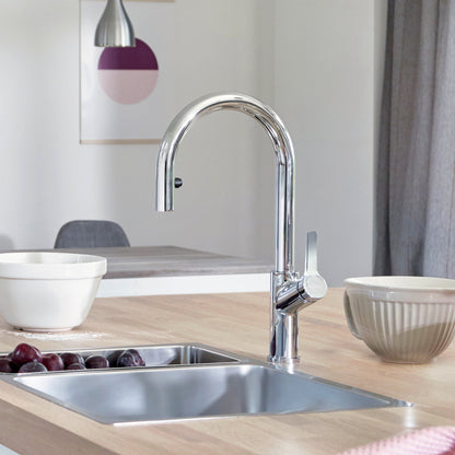 Chrome - BLANCO Urbena Pull-Down Dual-Spray Kitchen Faucet