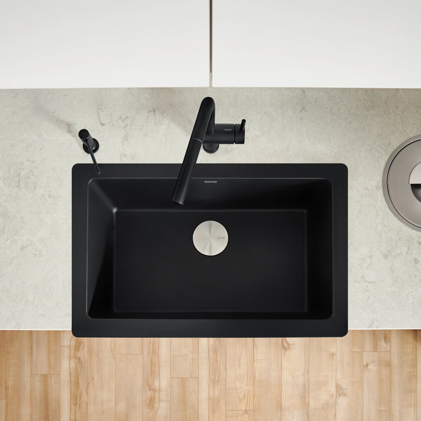 Coal Black - BLANCO Vintera SILGRANIT 30" Single Bowl Apron-Front Farmhouse Sink