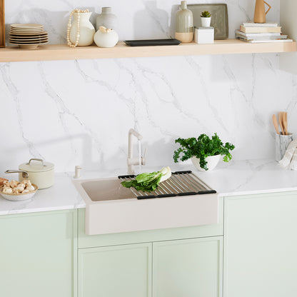 Soft White - BLANCO Vintera SILGRANIT 30" Single Bowl Apron-Front Farmhouse Sink