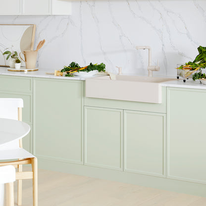 Soft White - BLANCO Vintera SILGRANIT 30" Single Bowl Apron-Front Farmhouse Sink