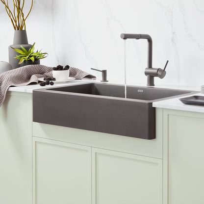 Volcano Gray - BLANCO Vintera SILGRANIT 30" Single Bowl Apron-Front Farmhouse Sink