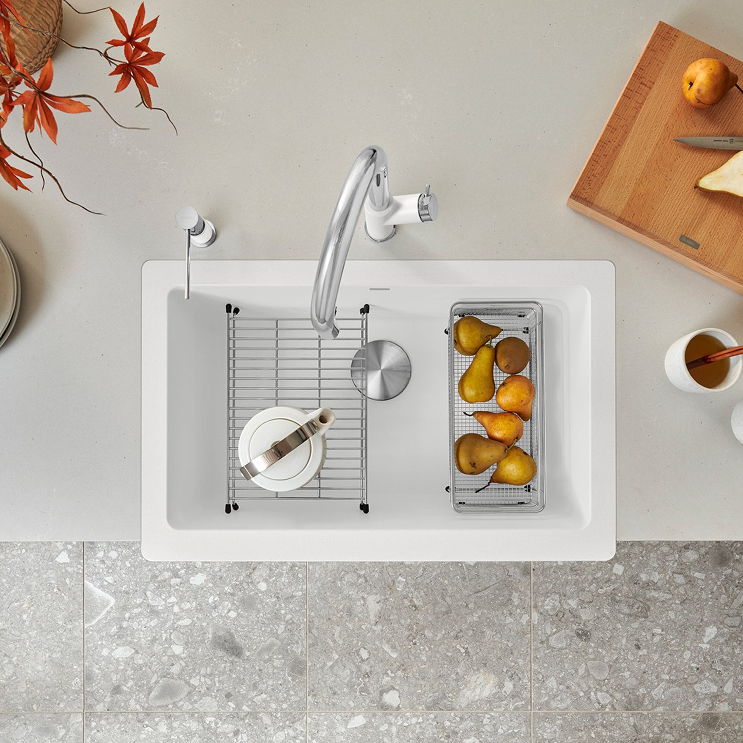 White - BLANCO Vintera SILGRANIT 30" Single Bowl Apron-Front Farmhouse Sink