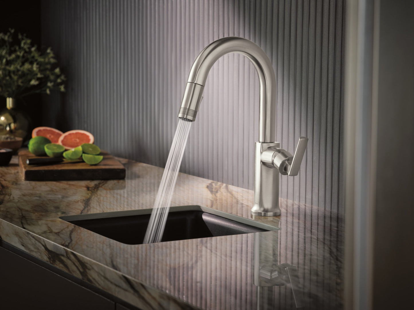 Brizo Kintsu 63906LF Pull-Down Prep Faucet with Arc Spout - Less Handle
