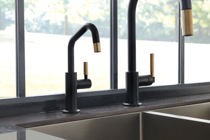 Brizo Litze 61363LF Beverage Faucet with Angled Spout and Knurled Handle, matte black luxe gold - view 3