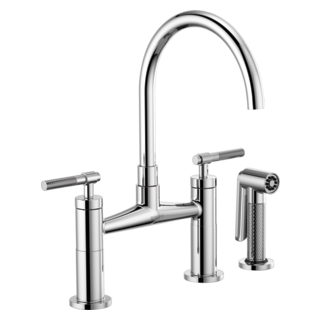 Brizo Litze 62543LF Bridge Faucet with Arc Spout and Knurled Handle