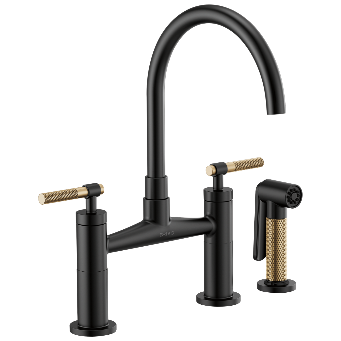 Brizo Litze 62543LF Bridge Faucet with Arc Spout and Knurled Handle