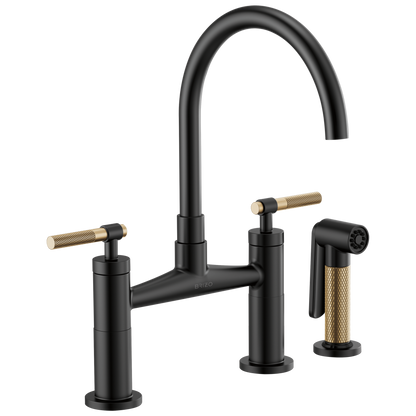 Brizo Litze 62543LF Bridge Faucet with Arc Spout and Knurled Handle