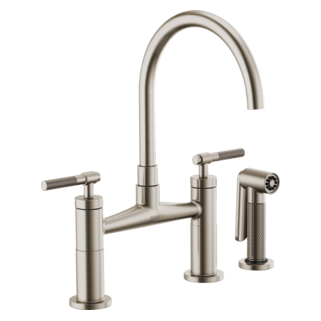 Brizo Litze 62543LF Bridge Faucet with Arc Spout and Knurled Handle