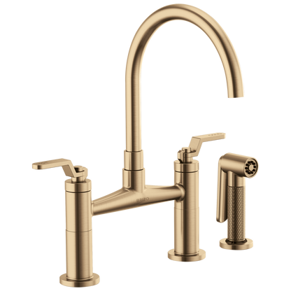 Brizo Litze 62544LF Bridge Faucet with Arc Spout and Industrial Handle