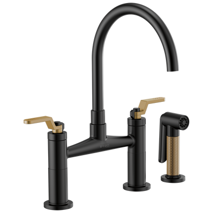 Brizo Litze 62544LF Bridge Faucet with Arc Spout and Industrial Handle