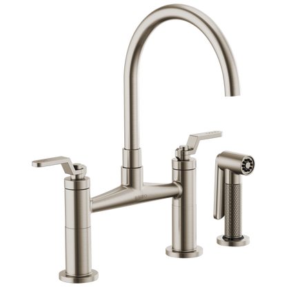 Brizo Litze 62544LF Bridge Faucet with Arc Spout and Industrial Handle