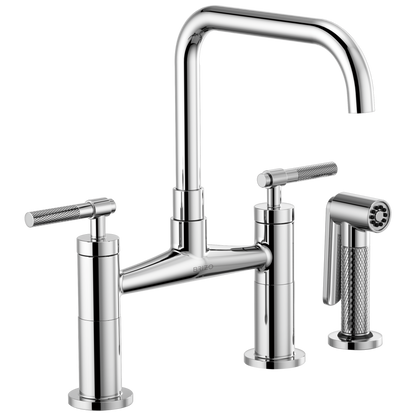 Brizo Litze 62553LF Bridge Faucet with Square Spout and Knurled Handle