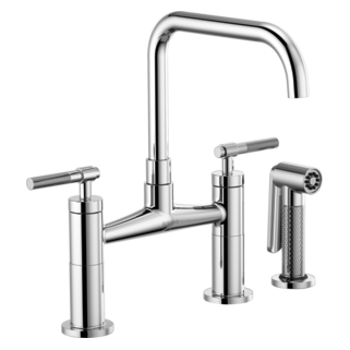 Brizo Litze 62553LF Bridge Faucet with Square Spout and Knurled Handle