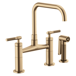Brizo Litze 62553LF Bridge Faucet with Square Spout and Knurled Handle