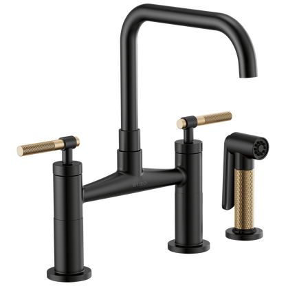 Brizo Litze 62553LF Bridge Faucet with Square Spout and Knurled Handle