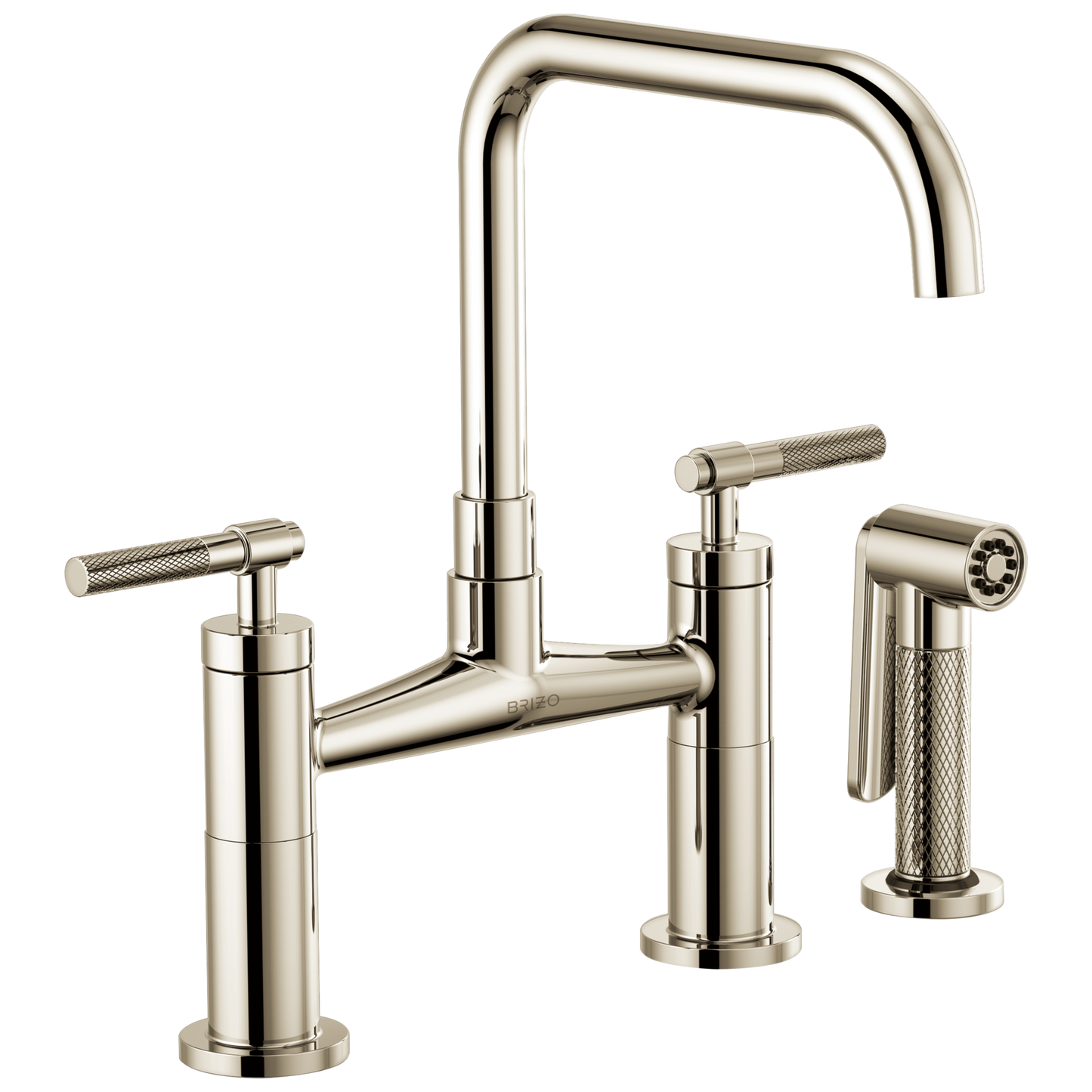 Brizo Litze 62553LF Bridge Faucet with Square Spout and Knurled Handle