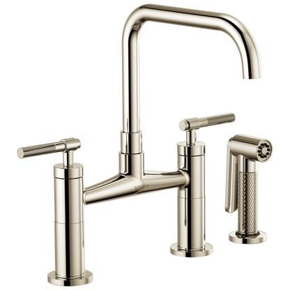 Brizo Litze 62553LF Bridge Faucet with Square Spout and Knurled Handle