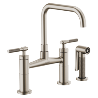 Brizo Litze 62553LF Bridge Faucet with Square Spout and Knurled Handle