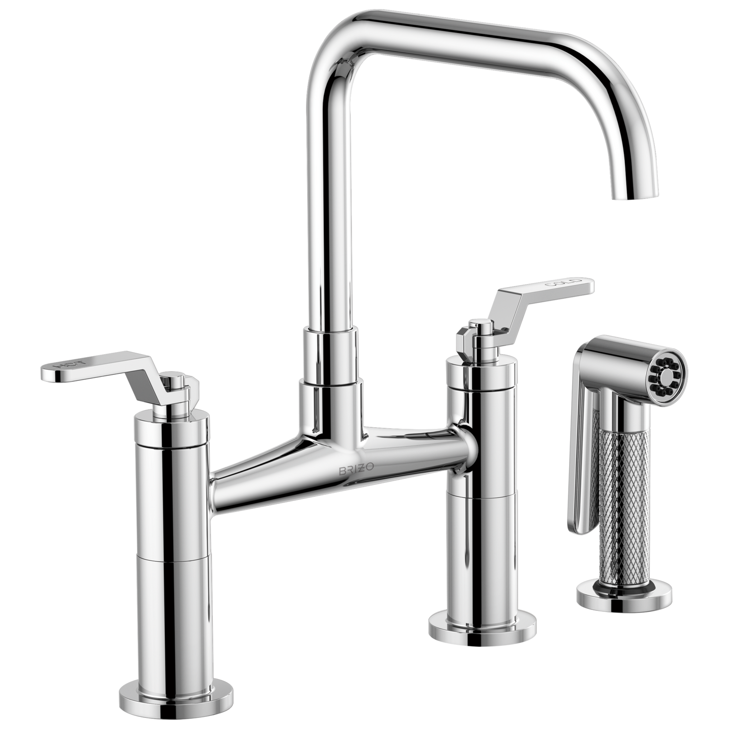 Brizo Litze 62554LF Bridge Faucet with Square Spout and Industrial Handle