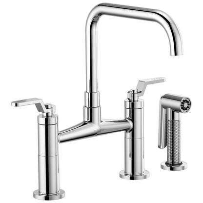 Brizo Litze 62554LF Bridge Faucet with Square Spout and Industrial Handle