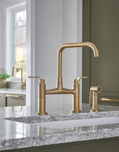 Brizo Litze 62554LF Bridge Faucet with Square Spout and Industrial Handle