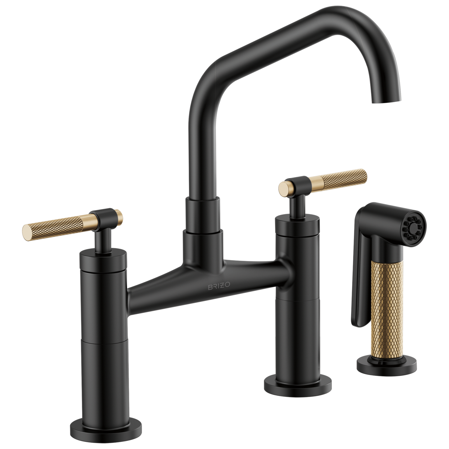 Brizo Litze 62563LF Bridge Faucet with Angled Spout and Knurled Handle