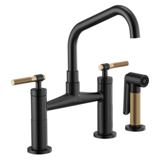 Brizo Litze 62563LF Bridge Faucet with Angled Spout and Knurled Handle