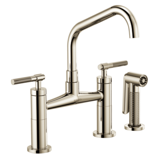 Brizo Litze 62563LF Bridge Faucet with Angled Spout and Knurled Handle