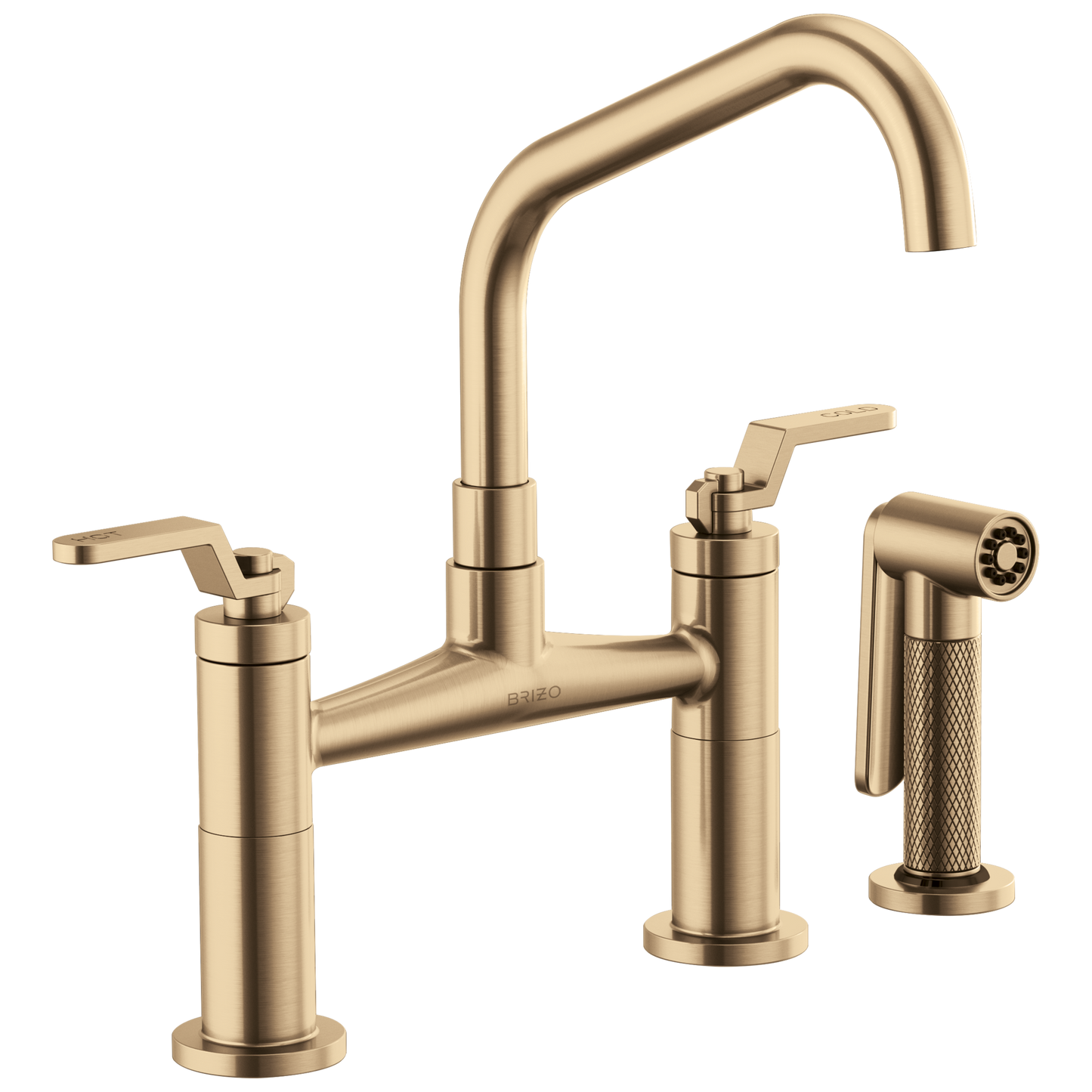 Brizo Litze 62564LF Bridge Faucet with Angled Spout and Industrial Handle
