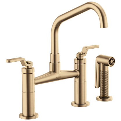 Brizo Litze 62564LF Bridge Faucet with Angled Spout and Industrial Handle