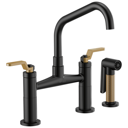 Brizo Litze 62564LF Bridge Faucet with Angled Spout and Industrial Handle