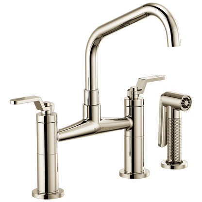 Brizo Litze 62564LF Bridge Faucet with Angled Spout and Industrial Handle