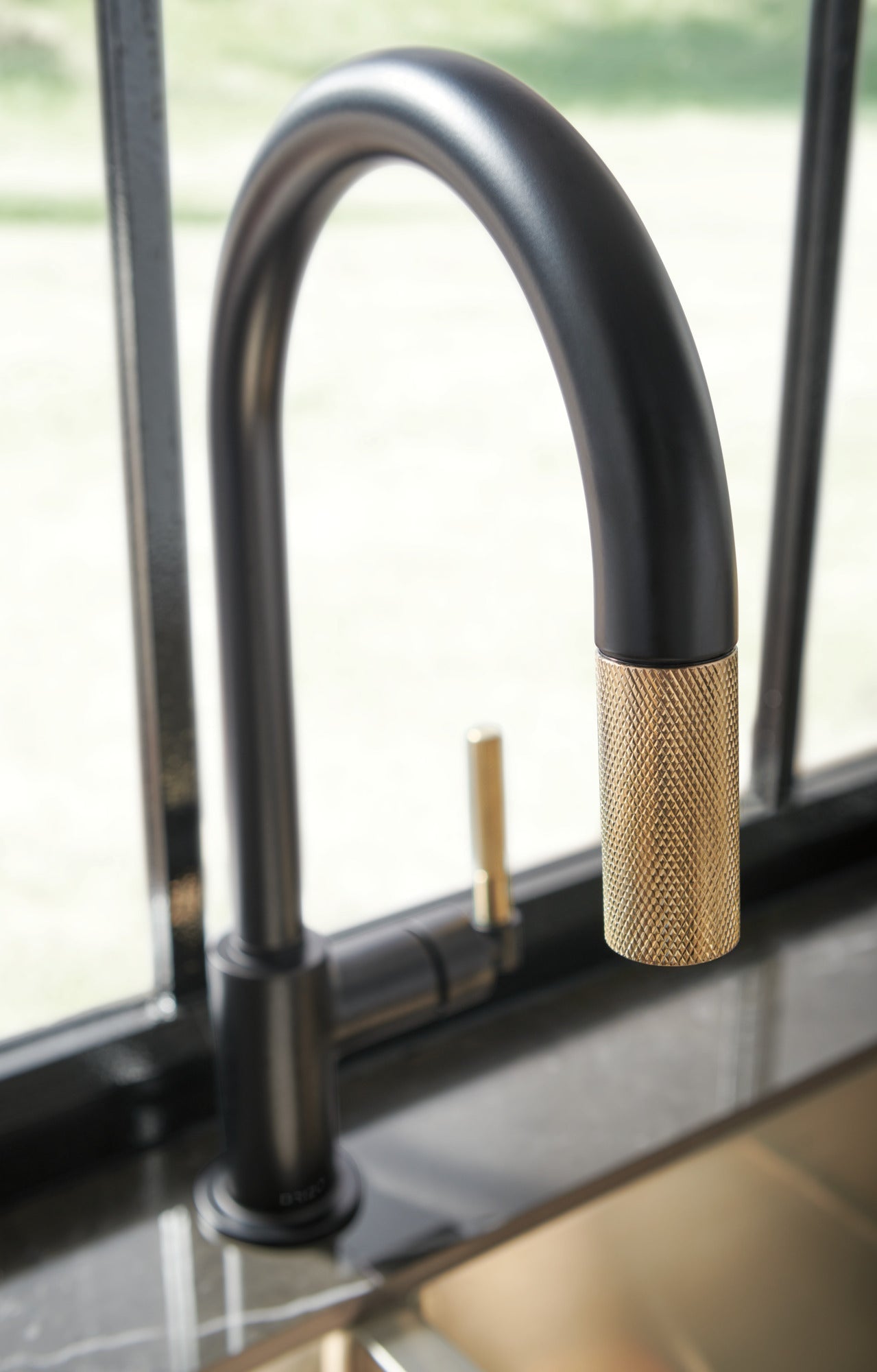 Brizo Litze 63043LF Pull-Down Faucet with Arc Spout and Knurled Handle