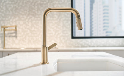 Brizo Litze 63054LF Pull-Down Faucet with Square Spout and Industrial Handle