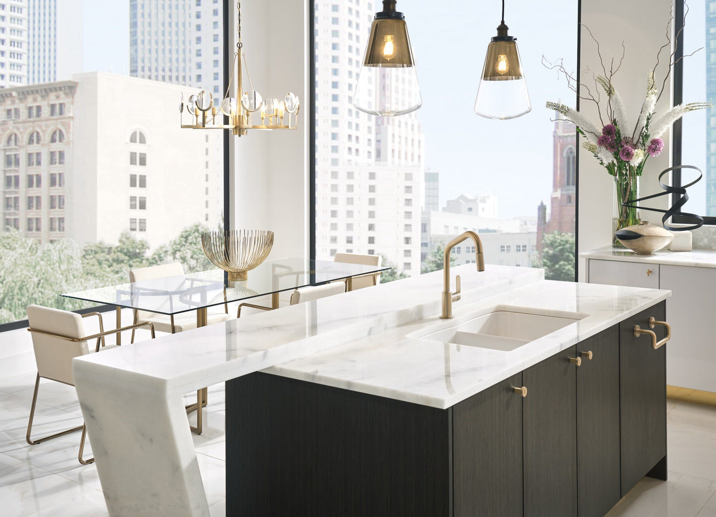 Brizo Litze 63064LF Pull-Down Faucet with Angled Spout and Industrial Handle